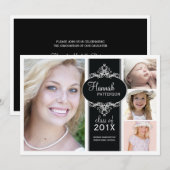 Elegant Girl 4 Foto zwart-wit Afstuderen Kaart (Voorkant / Achterkant)