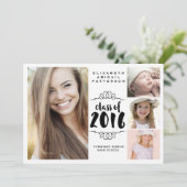 Elegant Girl 4 Foto zwart-wit Afstuderen Kaart (Staand voorkant)