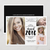 Elegant Girl 4 Foto zwart-wit Afstuderen Kaart (Voorkant / Achterkant)