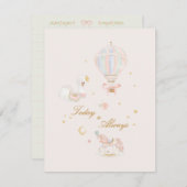 Elegant Girl Baby Shower Handwritten Keepsake Informatiekaartje (Voorkant / Achterkant)