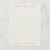 Elegant Girl Baby Shower Handwritten Keepsake Informatiekaartje (Achterkant)