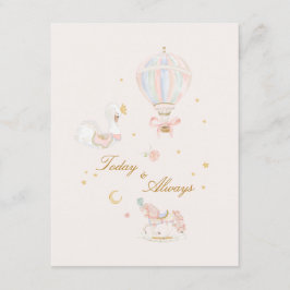 Elegant Girl Baby Shower Handwritten Keepsake Informatiekaartje