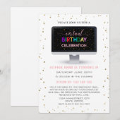 Elegant Girl Colorful Virtual Birthday Kaart (Voorkant / Achterkant)