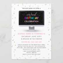 Elegant Girl Colorful Virtual Birthday