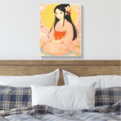Elegant Girl in Kimono – Japanese Style Wall Art Canvas Afdruk (Insitu (Slaapkamer))