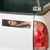 Elegant Girl met vouwen handen ( kunst) Bumpersticker (Op Truck)