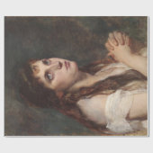 Elegant Girl met vouwen handen ( kunst) Cadeaupapier (Vlak)