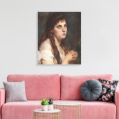 Elegant Girl met vouwen handen ( kunst) Canvas Afdruk (Insitu (Woonkamer))