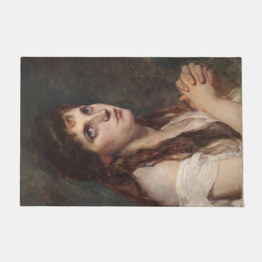 Elegant Girl met vouwen handen ( kunst) Deurmat (Voorkant)