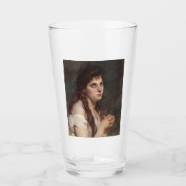 Elegant Girl met vouwen handen ( kunst) Glas