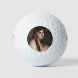 Elegant Girl met vouwen handen ( kunst) Golfballen