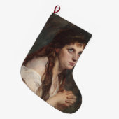 Elegant Girl met vouwen handen ( kunst) Grote Kerstsok (Voorkant (Hangend))
