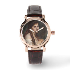 Elegant Girl met vouwen handen ( kunst) Horloge