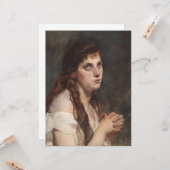 Elegant Girl met vouwen handen ( kunst) Kaart (Voorkant / Achterkant in situ)