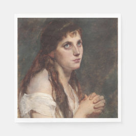Elegant Girl met vouwen handen ( kunst) Servet