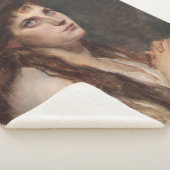 Elegant Girl met vouwen handen ( kunst) Sherpa Deken (3/4)