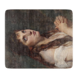 Elegant Girl met vouwen handen ( kunst) Snijplank