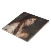 Elegant Girl met vouwen handen ( kunst) Tegeltje (Zijkant)