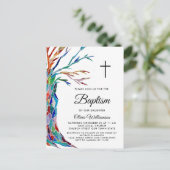 Elegant Girl's Baptism Christening Uitnodiging (Staand voorkant)