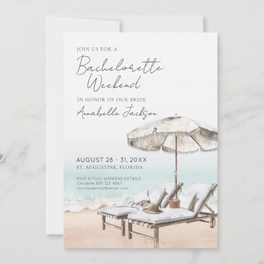 Elegant Girls Weekend Beach Bachelorette Party Kaart (Voorkant)