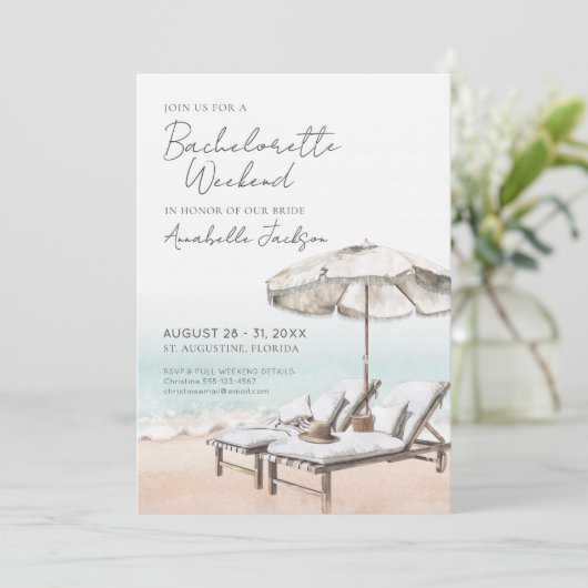Elegant Girls Weekend Beach Bachelorette Party Kaart (Staand voorkant)