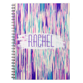 Elegant Girly Abstract Brushstrokes Monogram Notitieboek