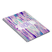 Elegant Girly Abstract Brushstrokes Monogram Notitieboek (Rechterzijde)