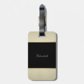 Elegant Girly, Black, Cream, Gold Glitter Unicorn Bagagelabel (Achterkant verticaal)