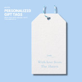 Elegant  Girly Blue Bow Custom Naam Cadeaulabel