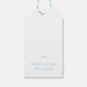 Elegant  Girly Blue Bow Custom Naam Cadeaulabel (Voorkant)