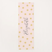 Elegant Girly Blush Pink Gold Polkadot  Yogamat (Voorkant)