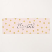 Elegant Girly Blush Pink Gold Polkadot  Yogamat (Voorkant (horizontaal))