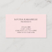 Elegant Girly Blush Pink Monogram Visitekaartje (Achterkant)