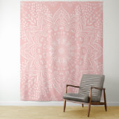 Elegant Girly Boho Light Pink Mandala Wandkleed (In situ)