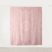 Elegant Girly Boho Light Pink Mandala Wandkleed (Voorkant)