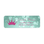 Elegant Girly Bokeh, Glittery Tiara Adres Label (Voorkant)