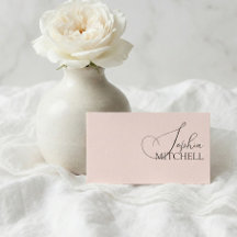 Elegant Girly Calligraphy Minimal Blush Pink