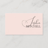 Elegant Girly Calligraphy Minimal Blush Pink Visitekaartje (Voorkant)