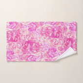 Elegant Girly Chic Pink Waterverf Rozen Bad Handdoek (Handdoek)
