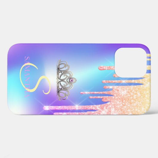 Elegant Girly Chic Tiara Cool Glitter Drivers Case-Mate iPhone Case (Achterkant (horizontaal))