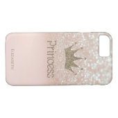 Elegant Girly Crown Princess, Glitter Bokeh Case-Mate iPhone Case (Achterkant (Horizontaal))