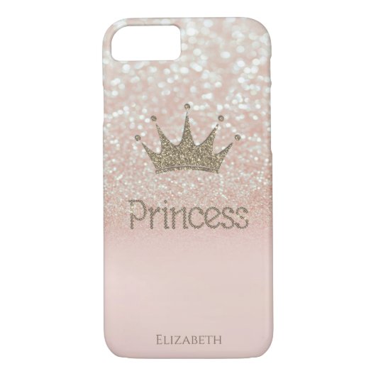 Elegant Girly Crown Princess, Glitter Bokeh Case-Mate iPhone Case (Achterkant)