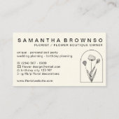 Elegant Girly Dandelion Flower Florist Floral Visitekaartje (Achterkant)