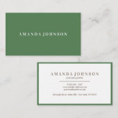 Elegant Girly Day Spa and Salon Moss Green Visitekaartje (Voorkant / Achterkant)