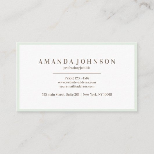 Elegant Girly Day Spa en Salon lichtgroen Visitekaartje (Achterkant)