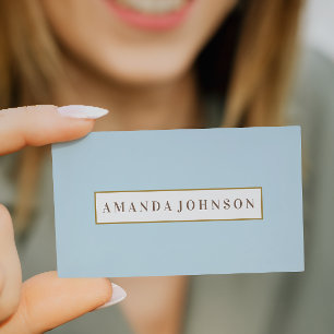 Elegant Girly Day Spa Salon bleek Blue Gold border Visitekaartje