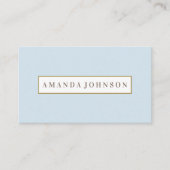 Elegant Girly Day Spa Salon bleek Blue Gold border Visitekaartje (Voorkant)