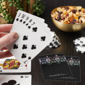 Elegant Girly Diamond Sparkle Monogram Naam Pokerkaarten (Insitu)