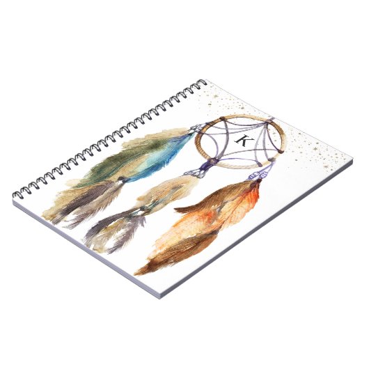 Elegant Girly Dreamweaver Feather Personalized Notitieboek (Linkerzijde)