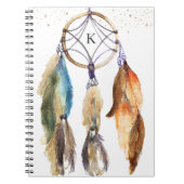 Elegant Girly Dreamweaver Feather Personalized Notitieboek (Voorkant)